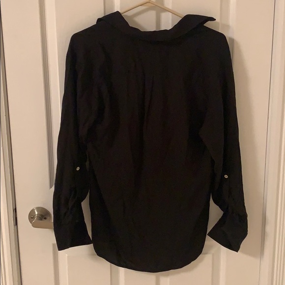 Hi-lo black button down blouse - Picture 2 of 3